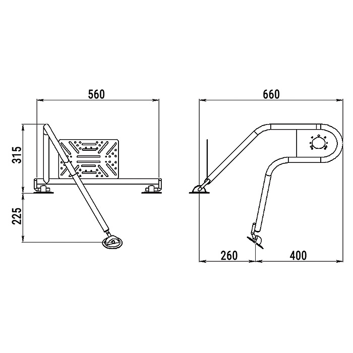 Стойка рулевая с креплением на баллон надувной лодки 25мм в Туапсе