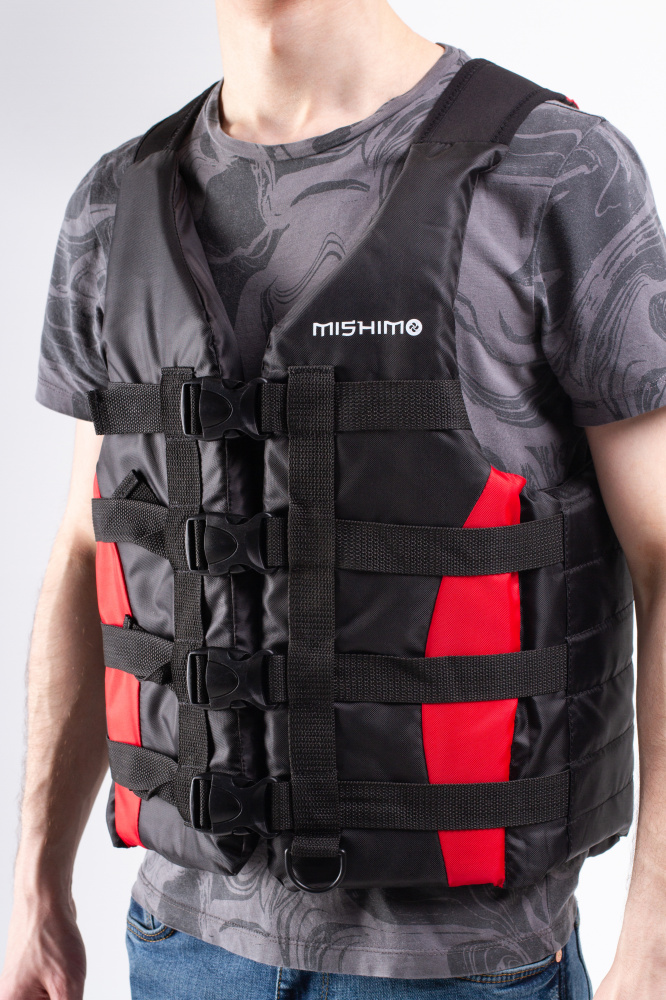 Жилет спасательный MISHIMO PRO Премиум качества Черно-красный в Туапсе