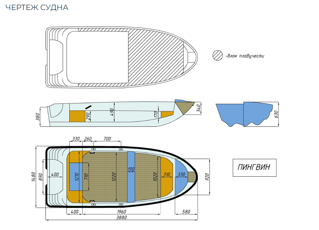 Стеклопластиковая лодка Пингвин (тримаран) в Туапсе