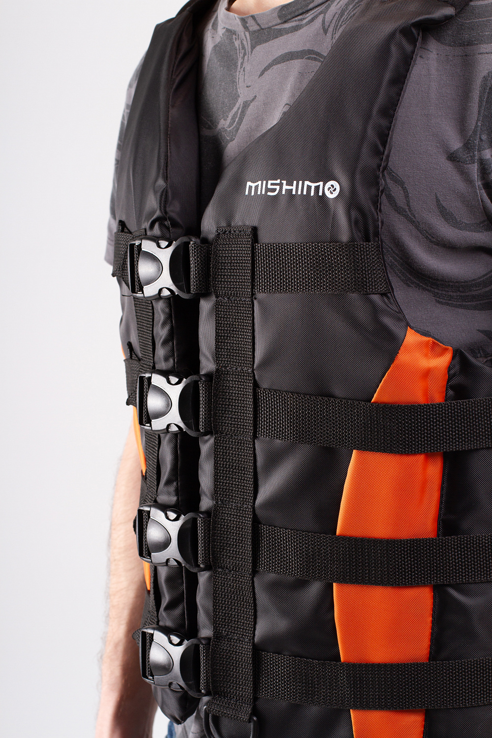 Жилет спасательный MISHIMO PRO Премиум качества Черно-оранжевый в Туапсе