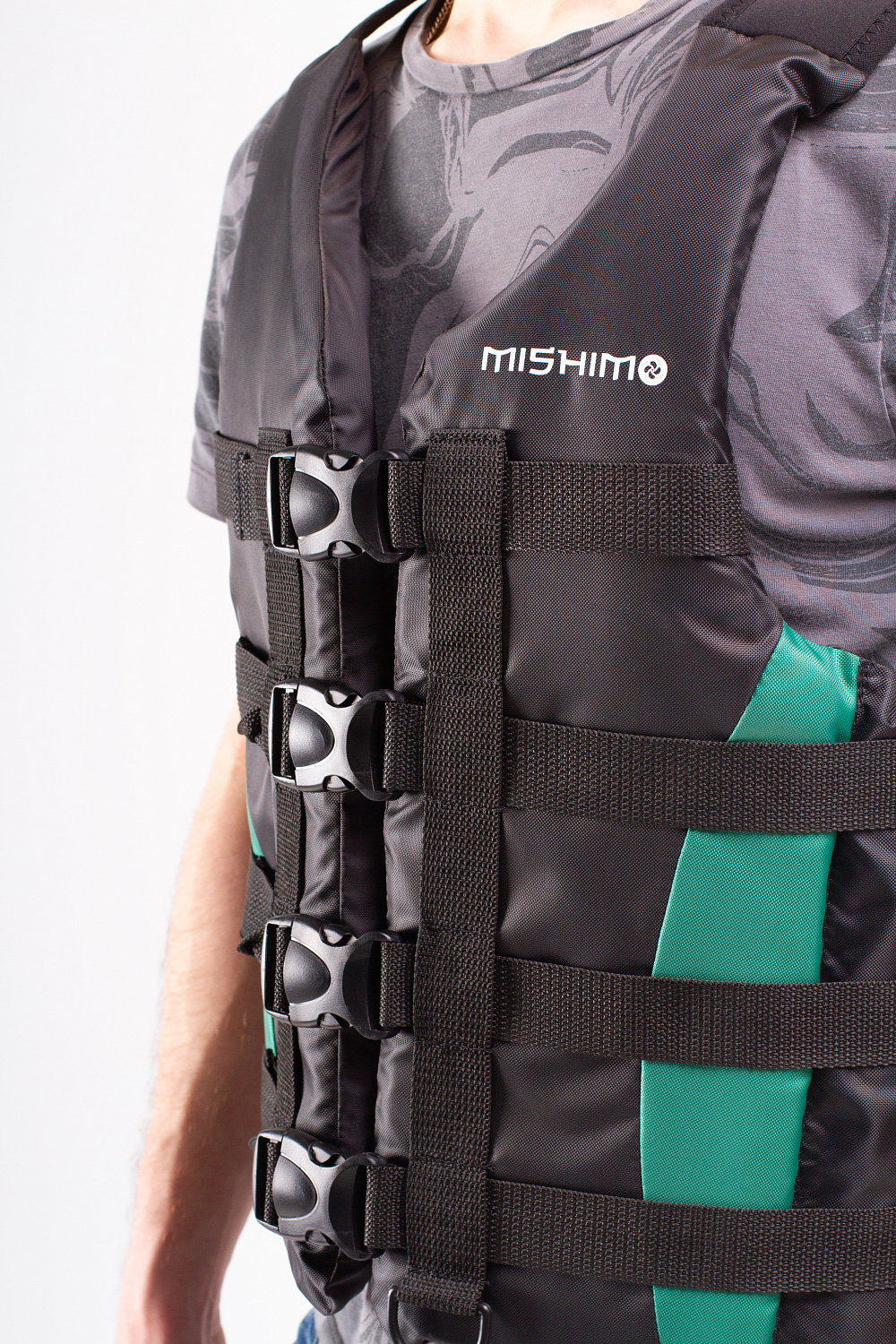 Жилет спасательный MISHIMO PRO Премиум качества Черно-зеленый в Туапсе