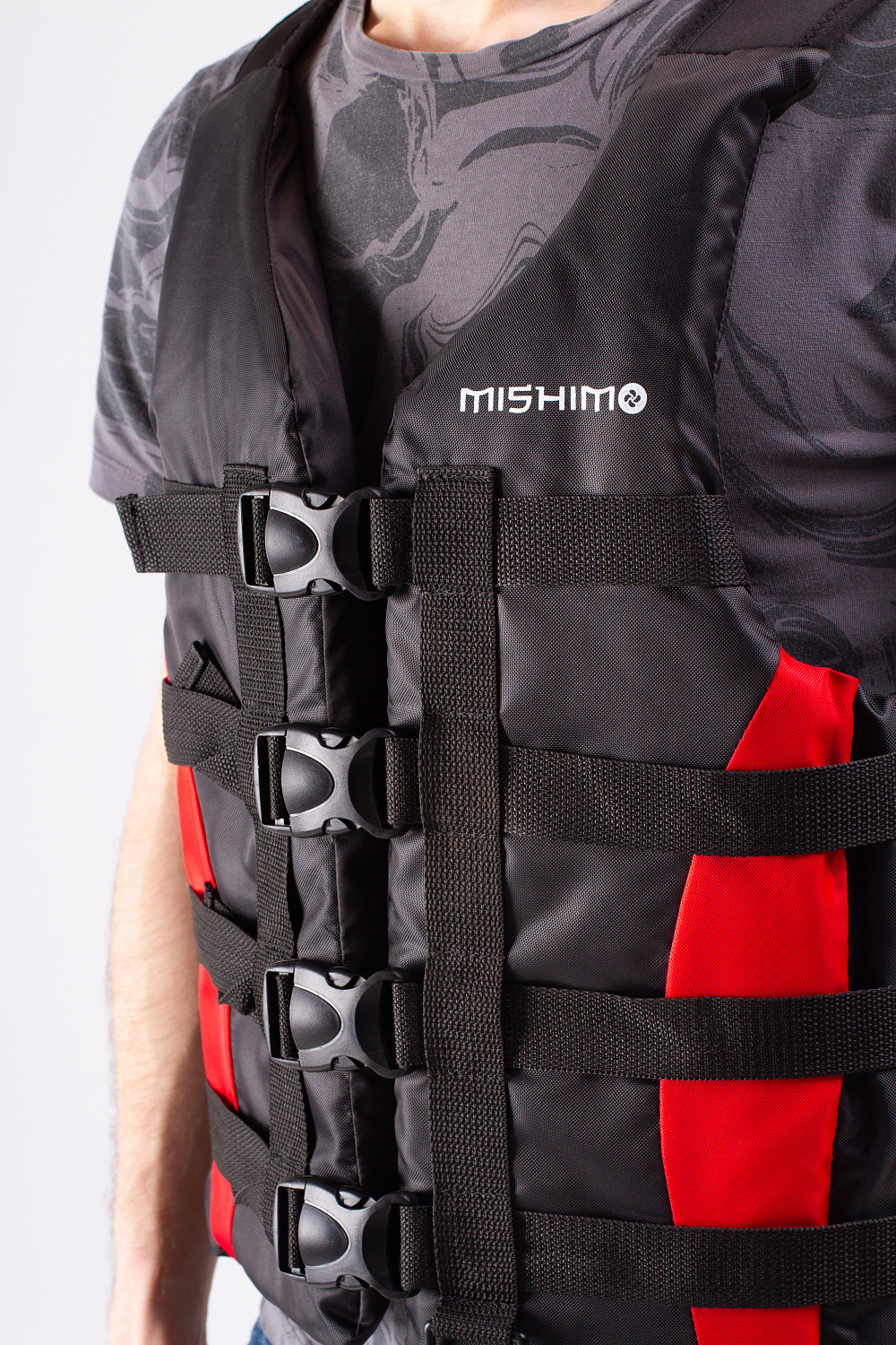 Жилет спасательный MISHIMO PRO Премиум качества Черно-красный в Туапсе